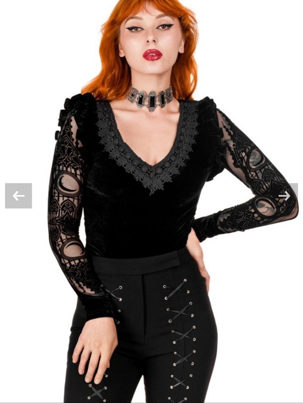 Restyle Cathedralis Velvet Bodysuit